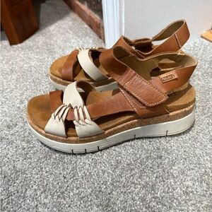 PIKOLINOS Tan and Cream Sandals